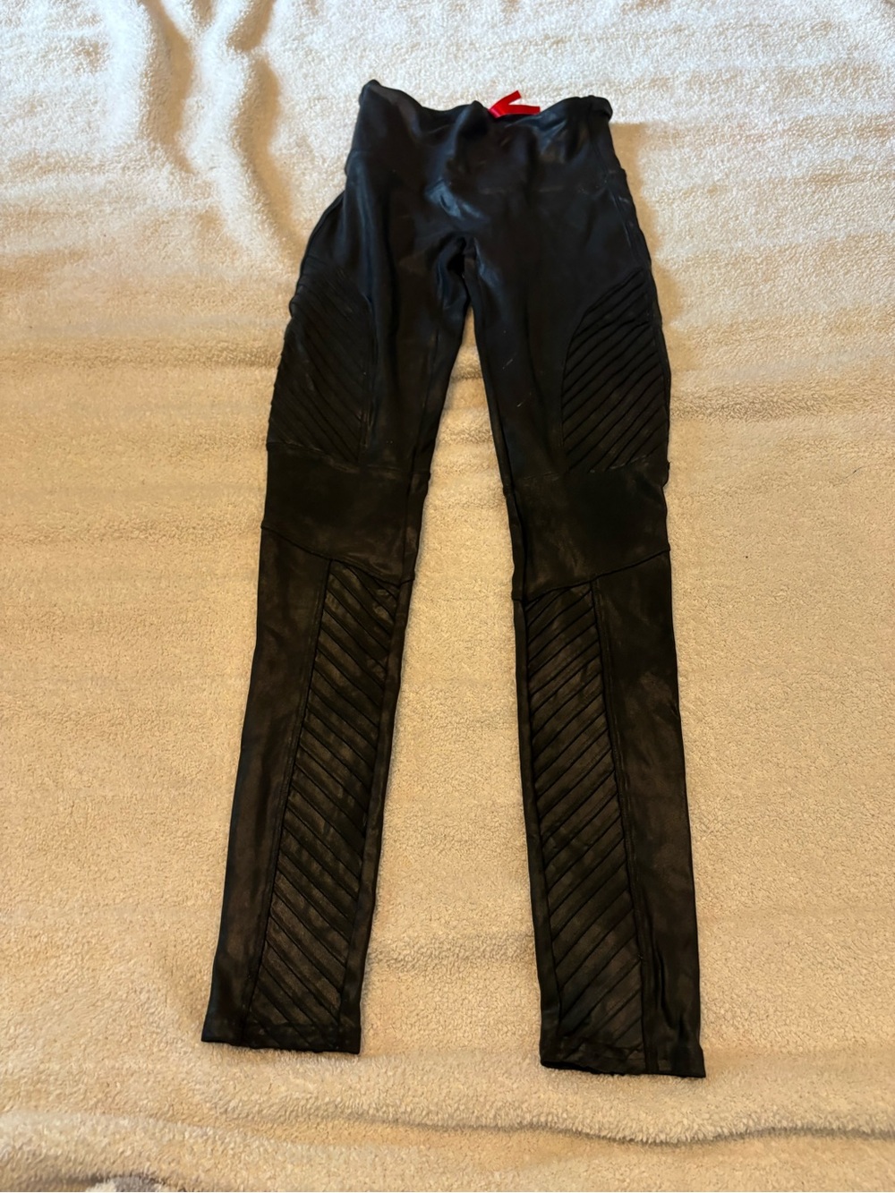 SPANX Black Moto-Panel Leggings